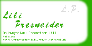 lili presneider business card